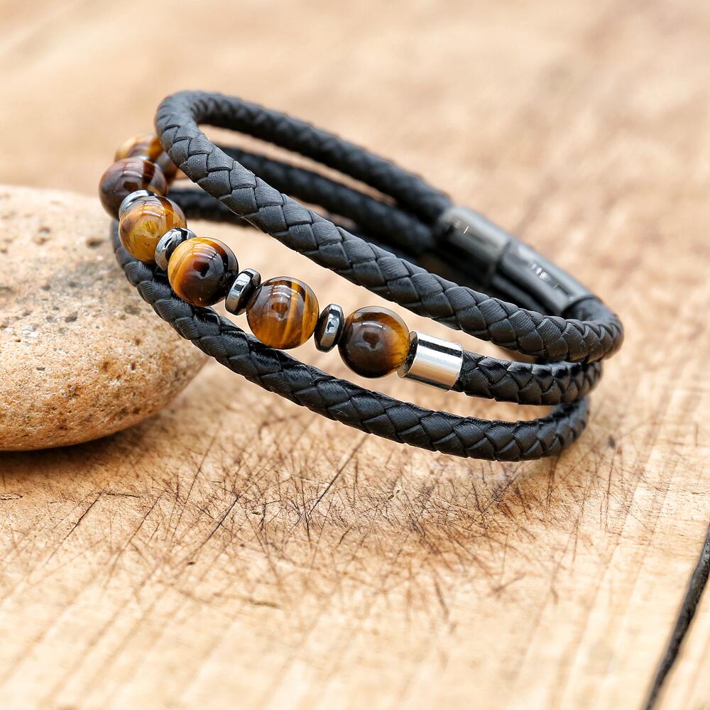 Leather crystal clearance bracelet