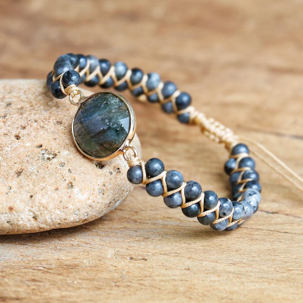 Hand Woven Labradorite Facet Bracelet