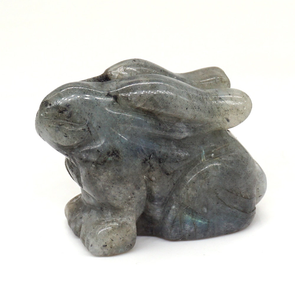 Hand Carved Crouching Rabbit