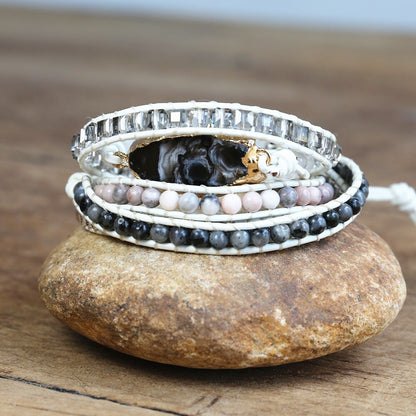 5 Layered Agate Druzy Bracelet