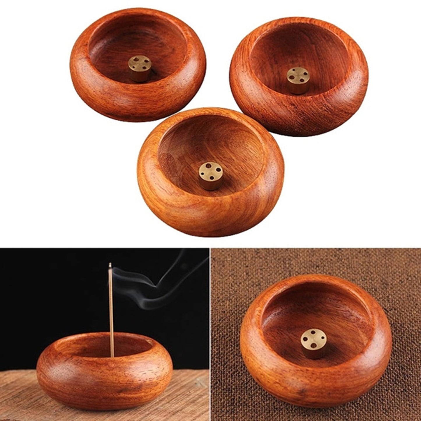 Rosewood Bowl Incense Holder