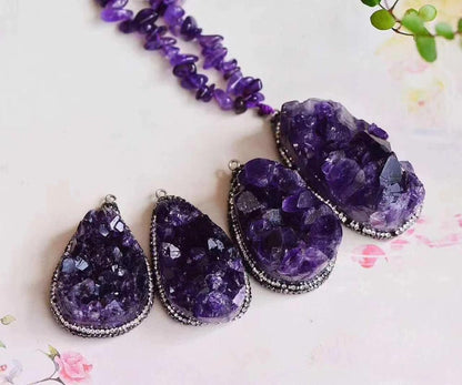 Amethyst on Amethyst Cluster Pendent