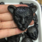 Hand Carved Golden Sheen Obsidian Leopard Head