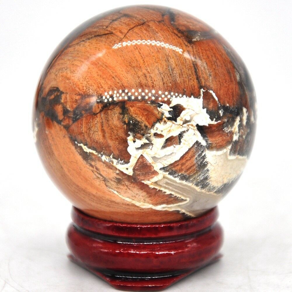 Red Silver Leaf Jasper Sphere