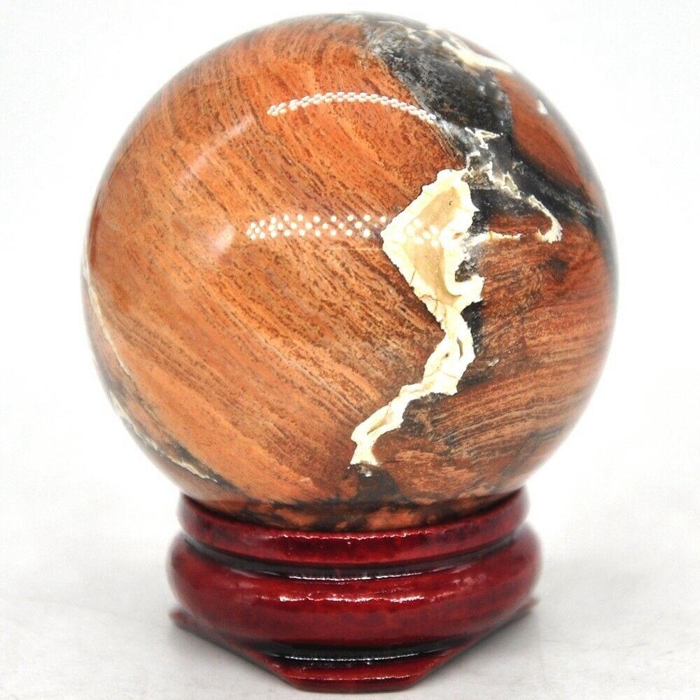 Red Silver Leaf Jasper Sphere