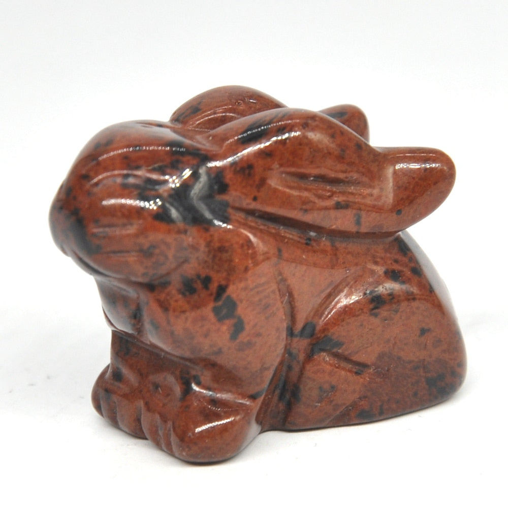 Hand Carved Crouching Rabbit