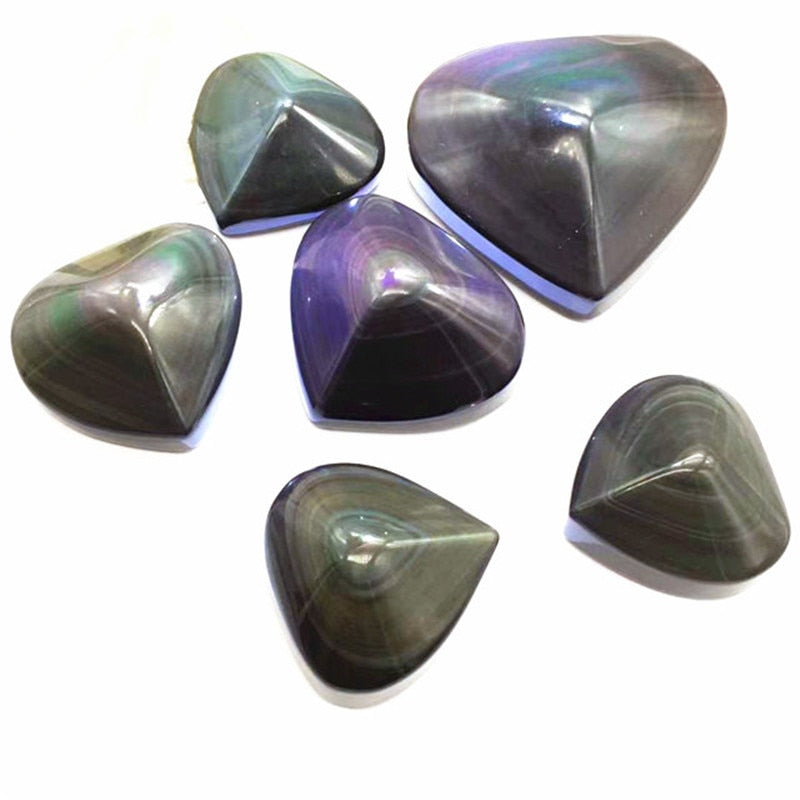 Rainbow Obsidian Heart