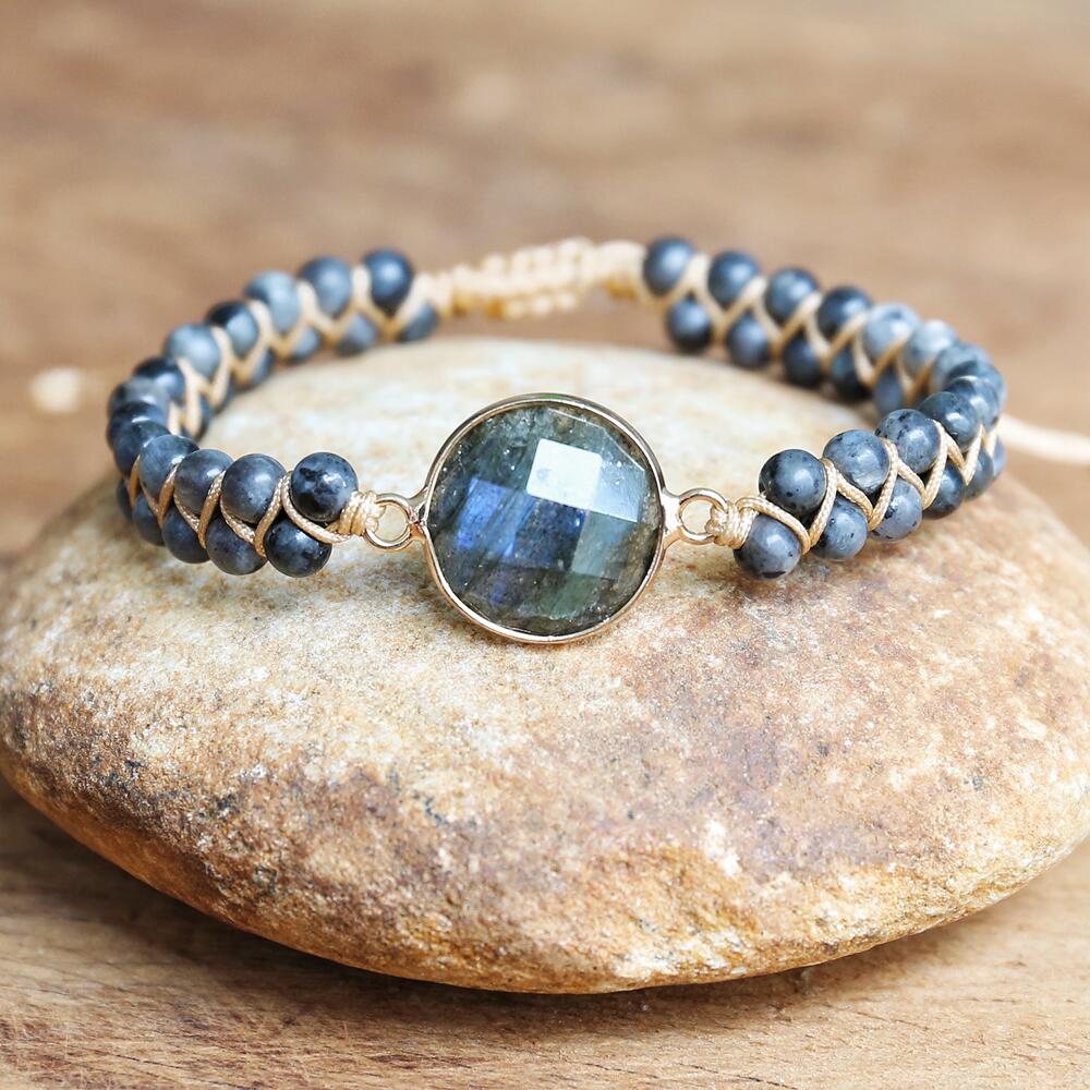 Hand Woven Labradorite Facet Bracelet