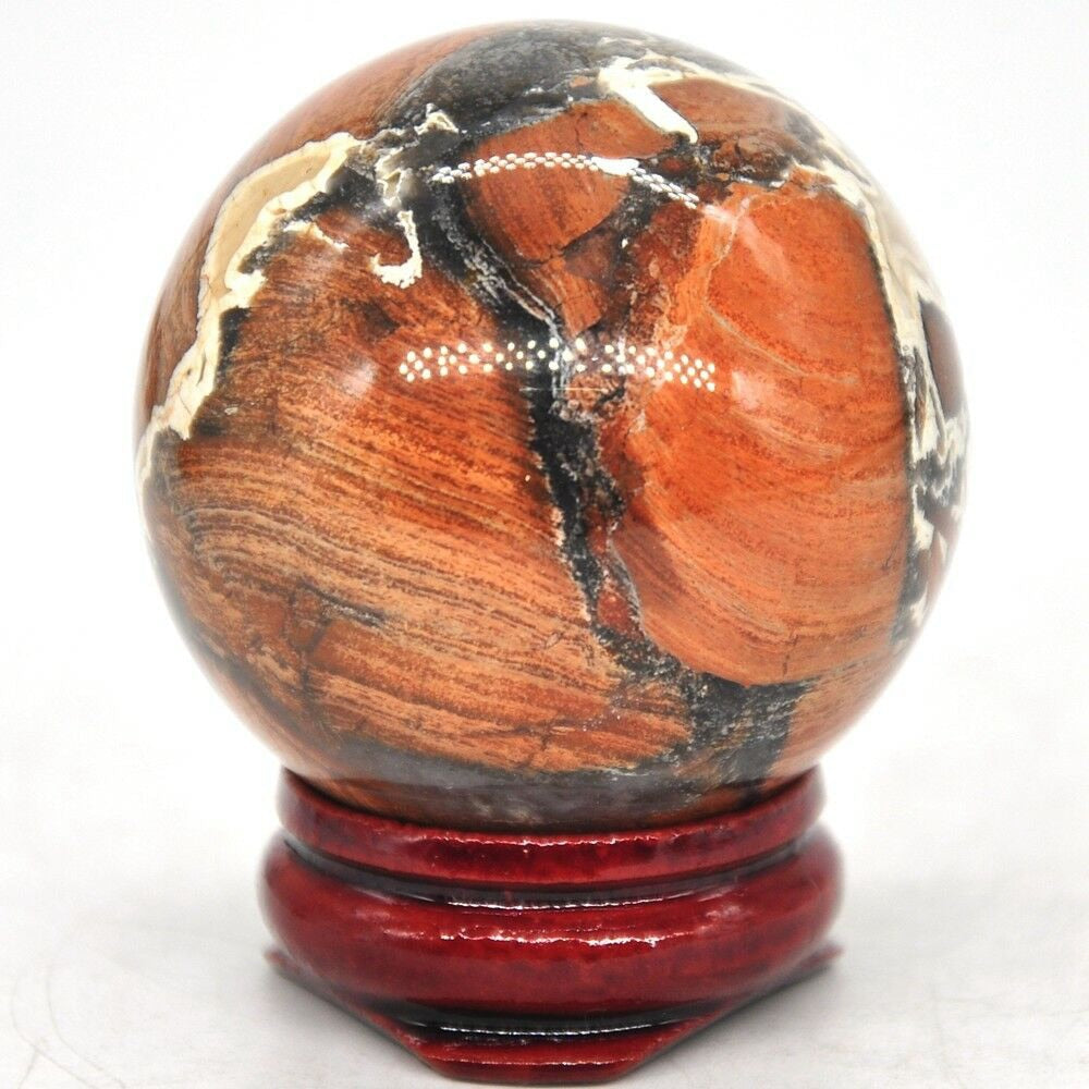 Red Silver Leaf Jasper Sphere