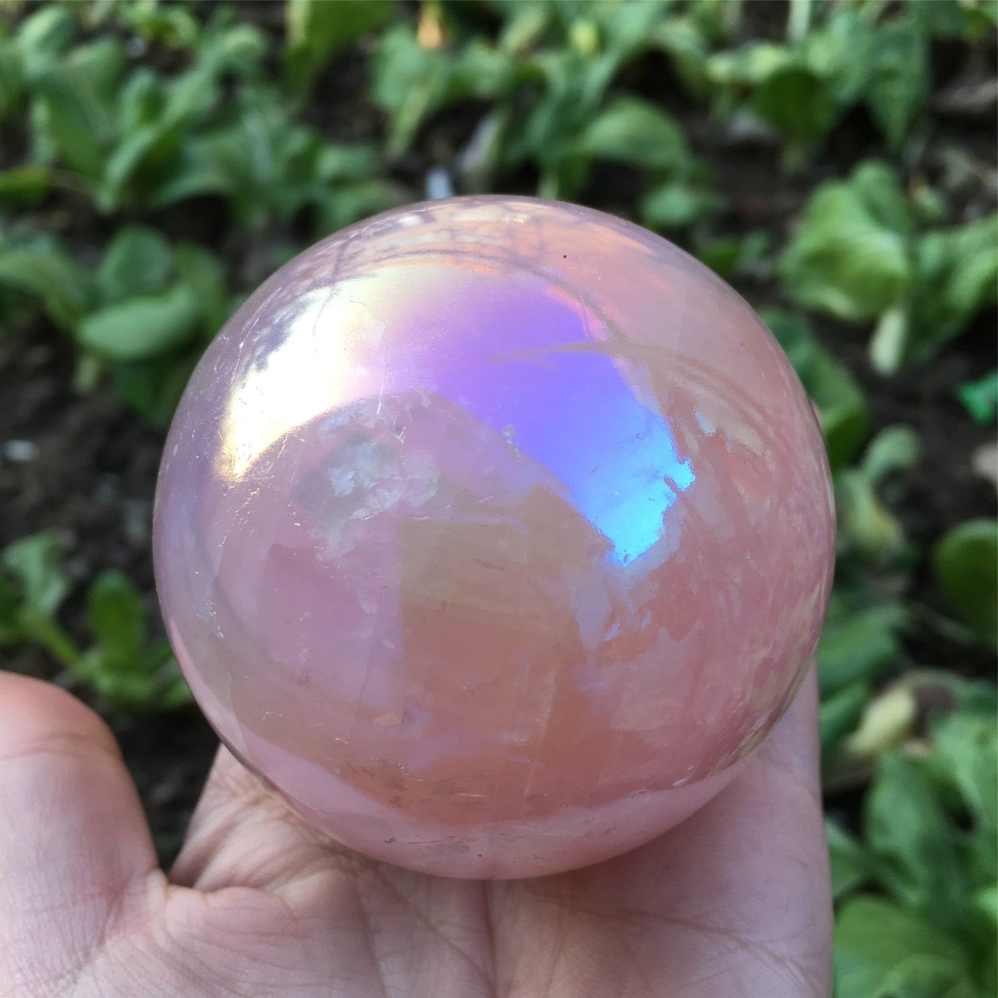 Aura Rose Quartz Spheres