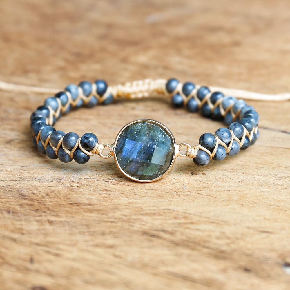 Hand Woven Labradorite Facet Bracelet