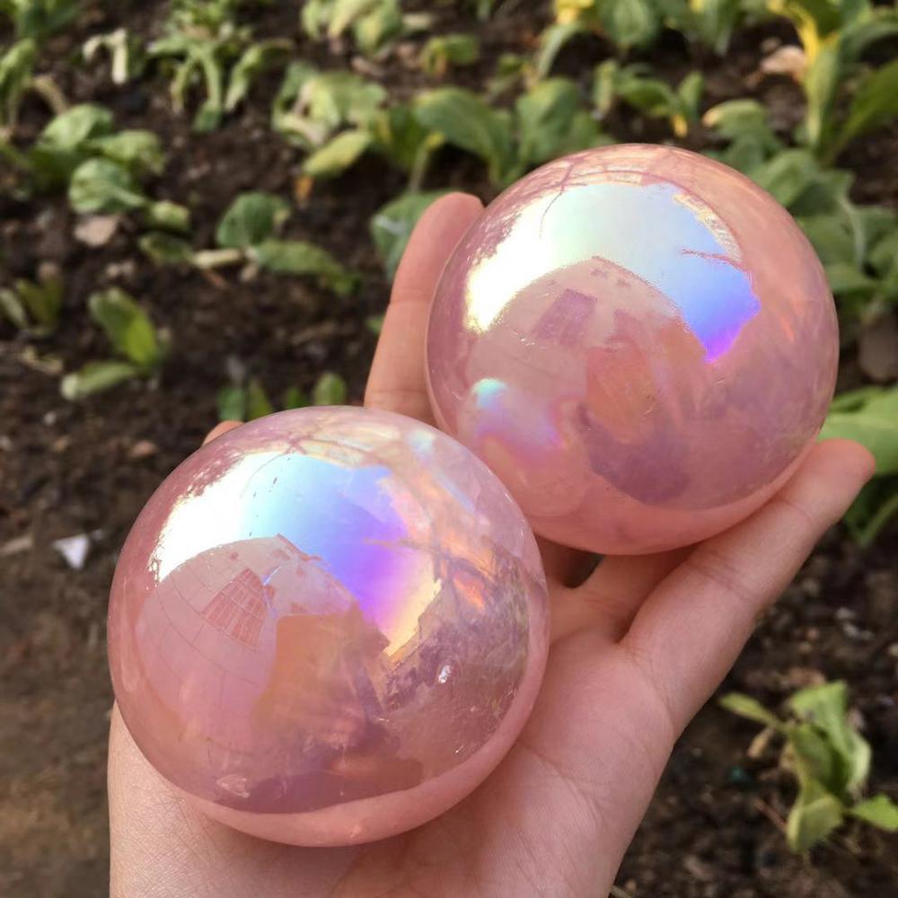 Aura Rose Quartz Spheres