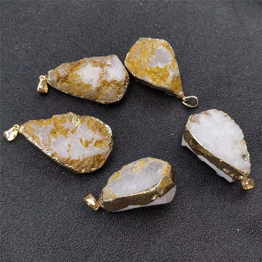 Agate Druzy Quartz Pendent