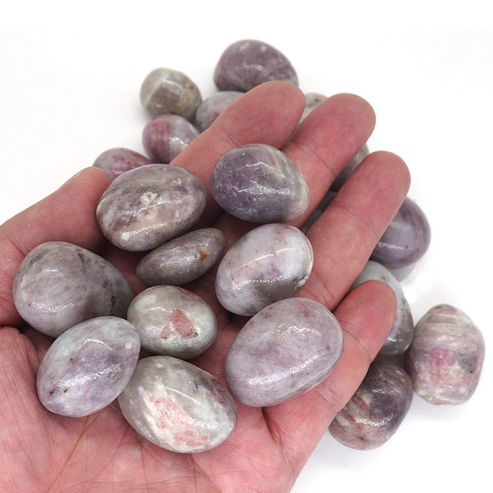 Pink Tourmaline in Quartz Tumbles