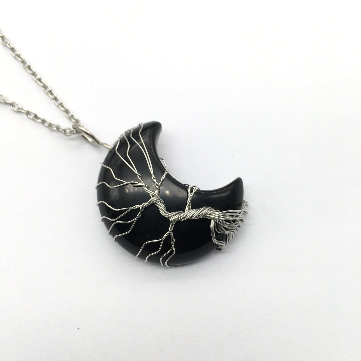 Tree of Life wrapped Moon Pendent