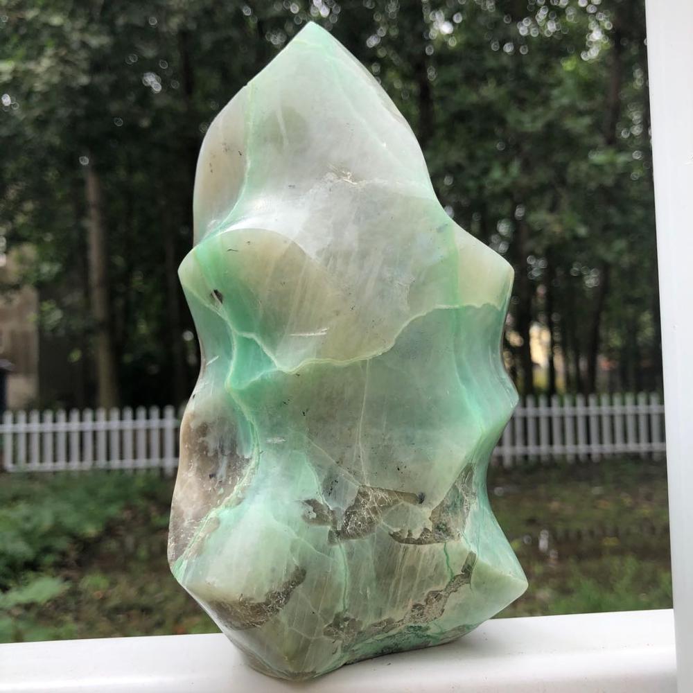 Green Moonstone (Garnierite) Flames