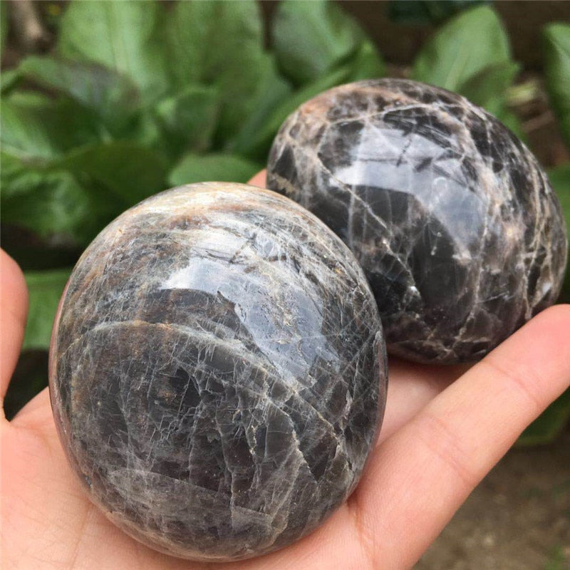 Black Moonstone Palm Stone