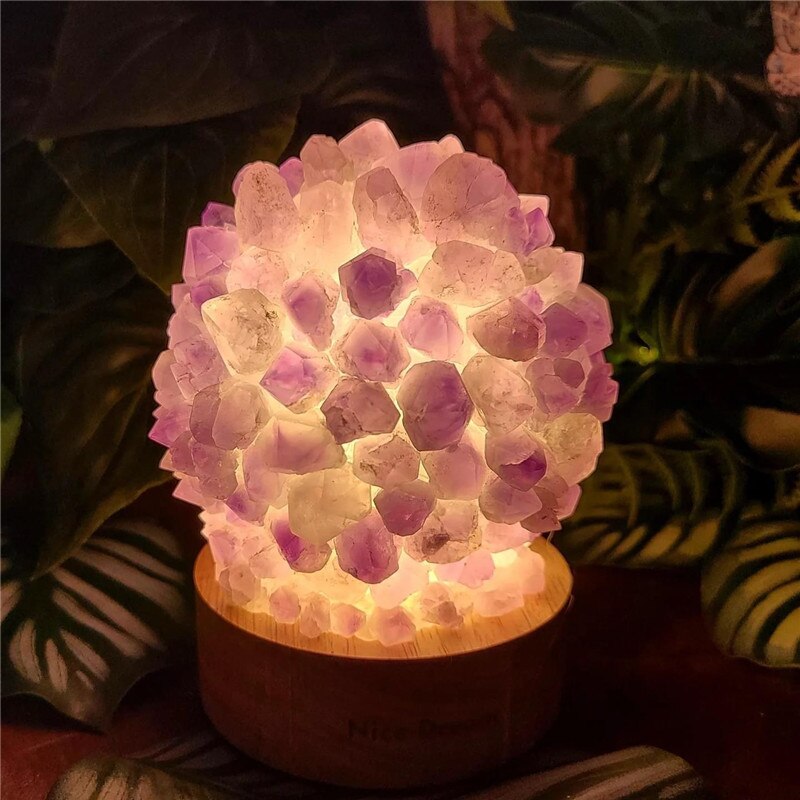 Tumbled Crystal Ball on Lamp