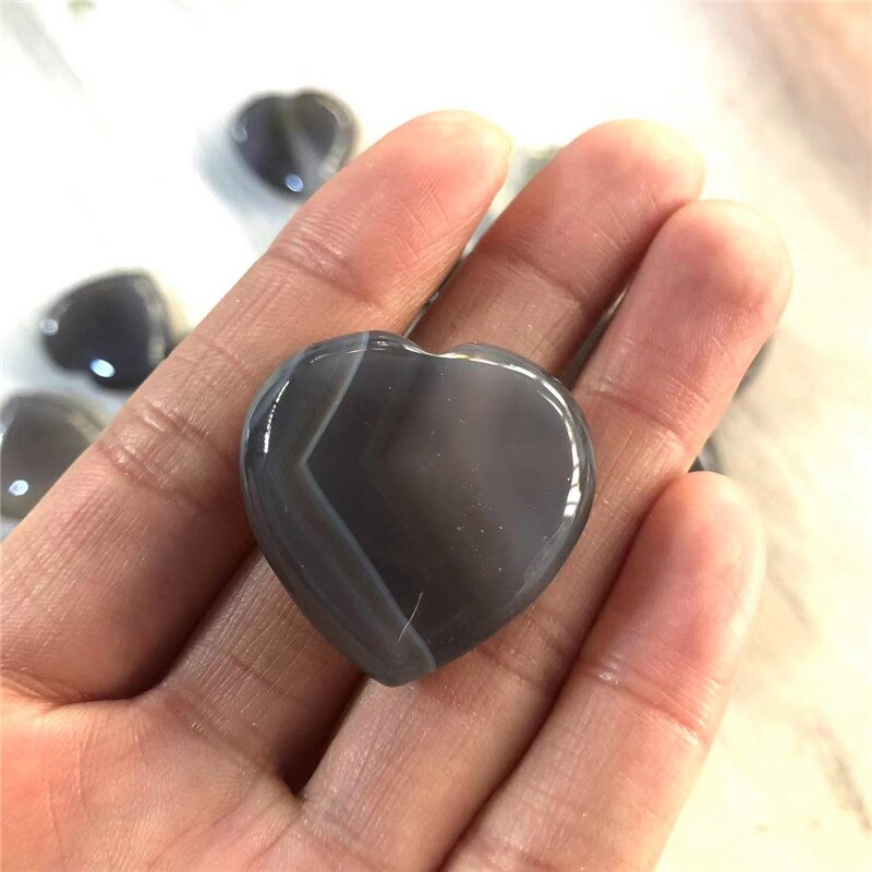 Black Agate Heart