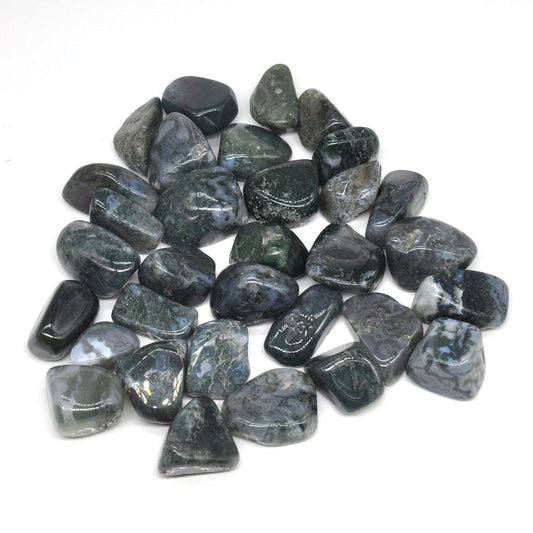 Moss Agate Tumbles 100g