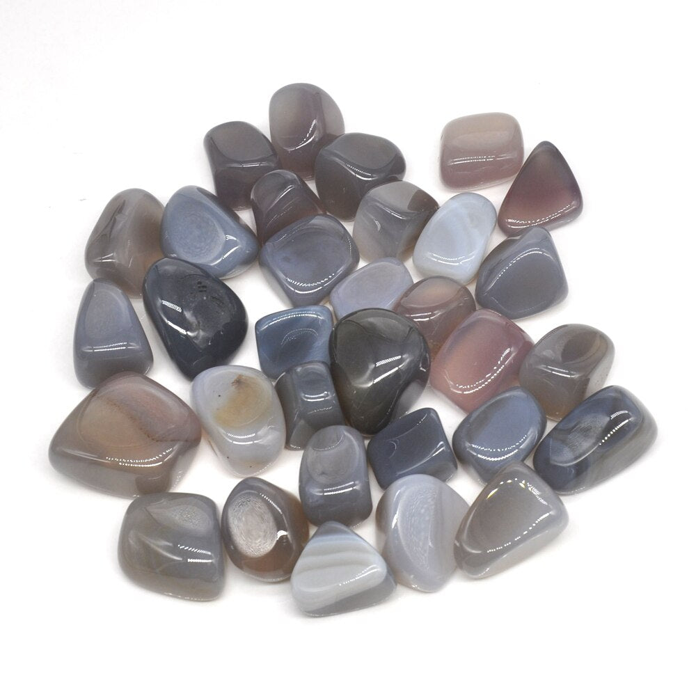 Grey Agate Tumbles 100g