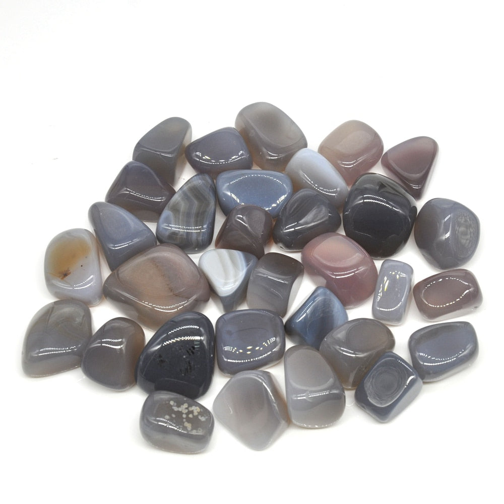 Grey Agate Tumbles 100g