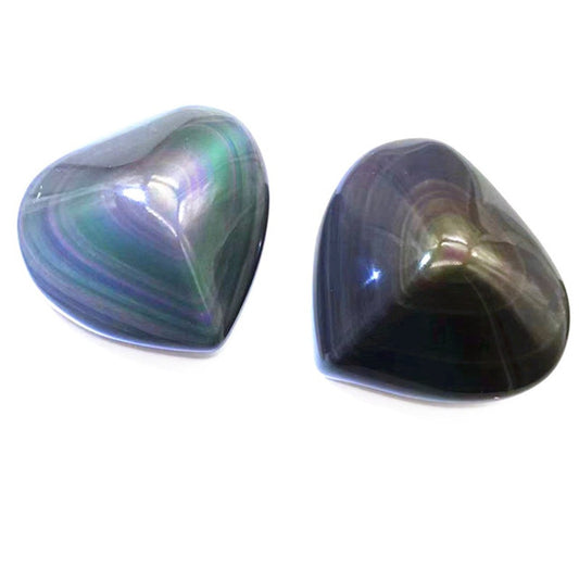 Rainbow Obsidian Heart