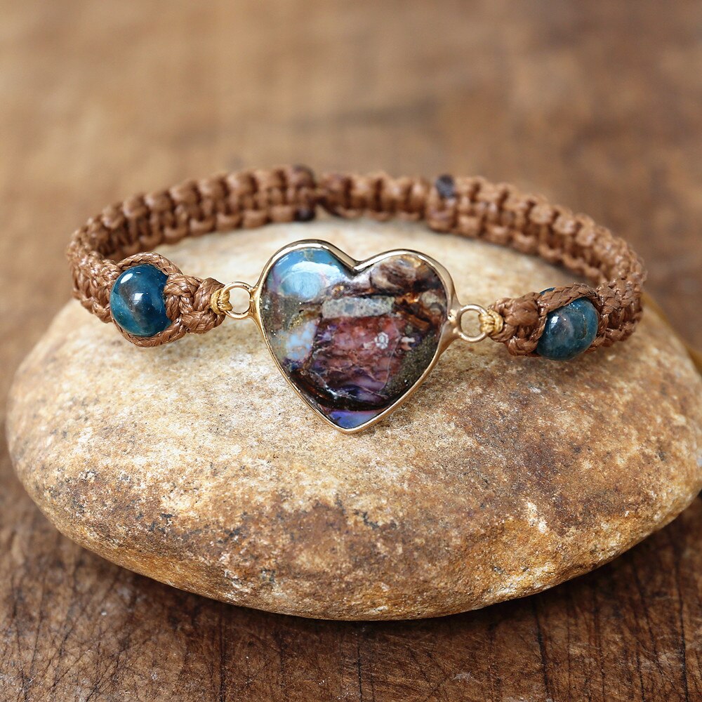 Blue Apatite Funky Heart Bracelet