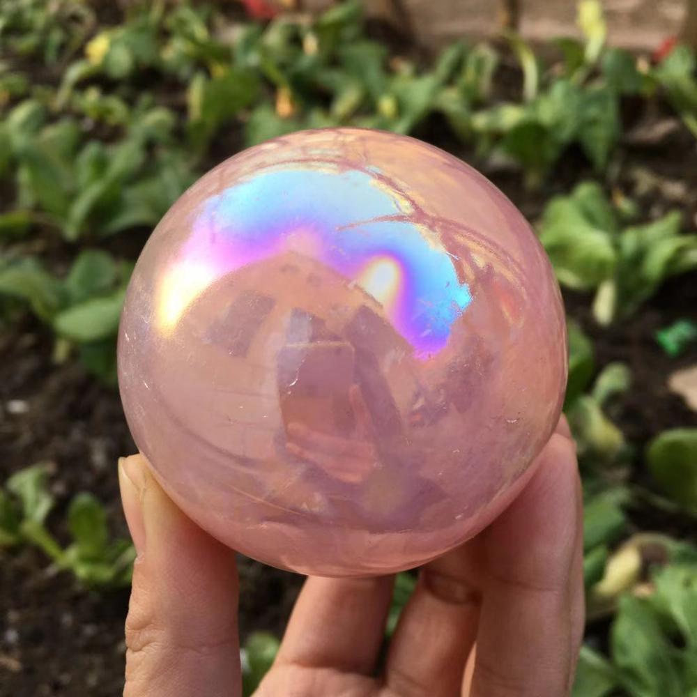 Aura Rose Quartz Spheres