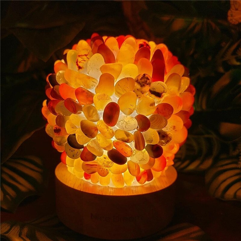 Tumbled Crystal Ball on Lamp