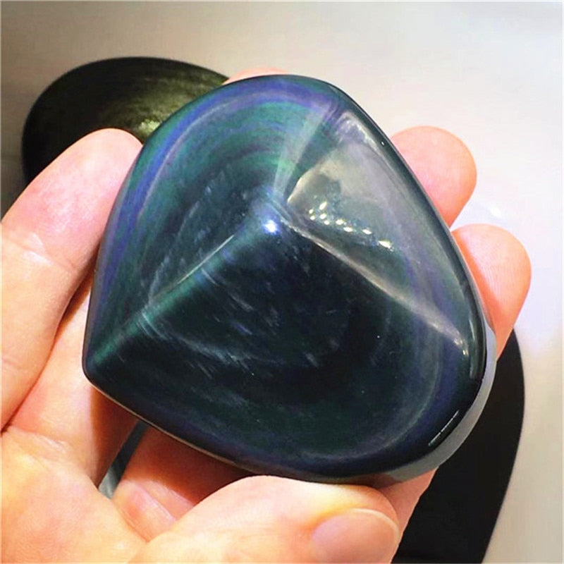 Rainbow Obsidian Heart