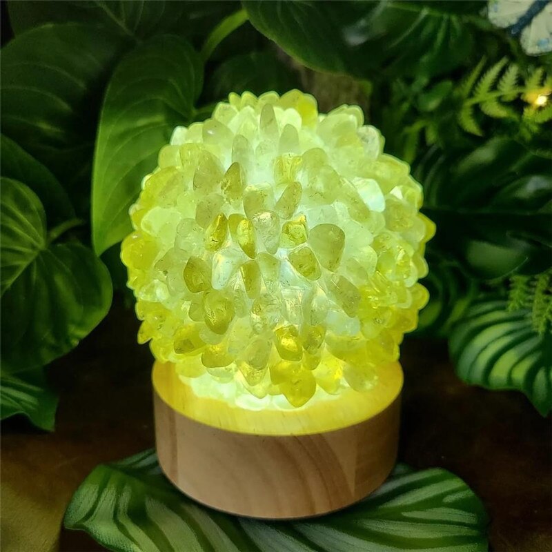 Tumbled Crystal Ball on Lamp