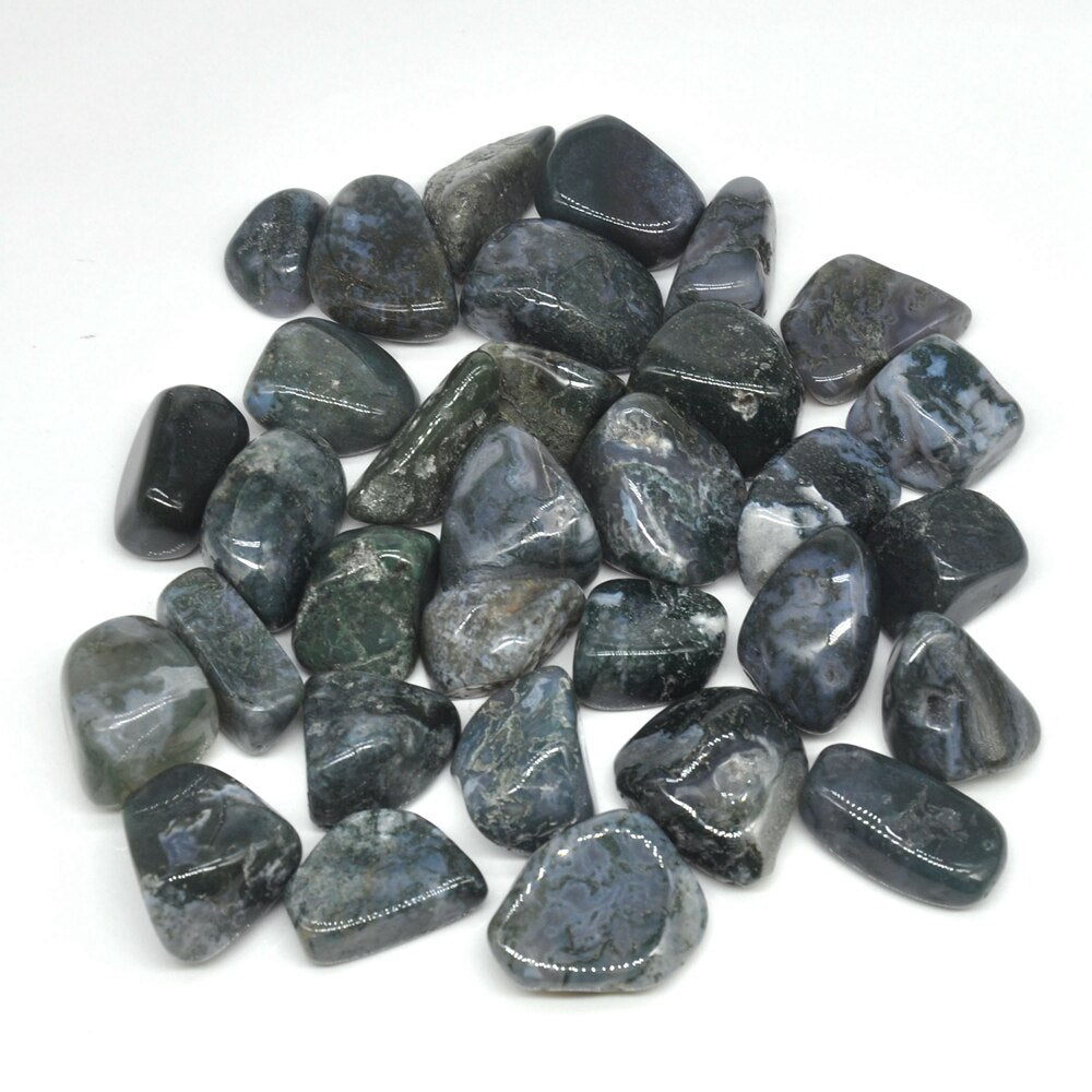 Moss Agate Tumbles 100g