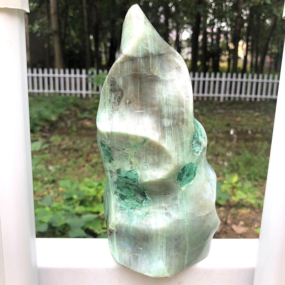 Green Moonstone (Garnierite) Flames