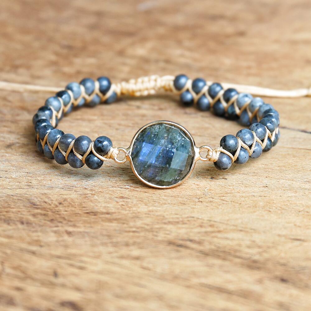 Hand Woven Labradorite Facet Bracelet