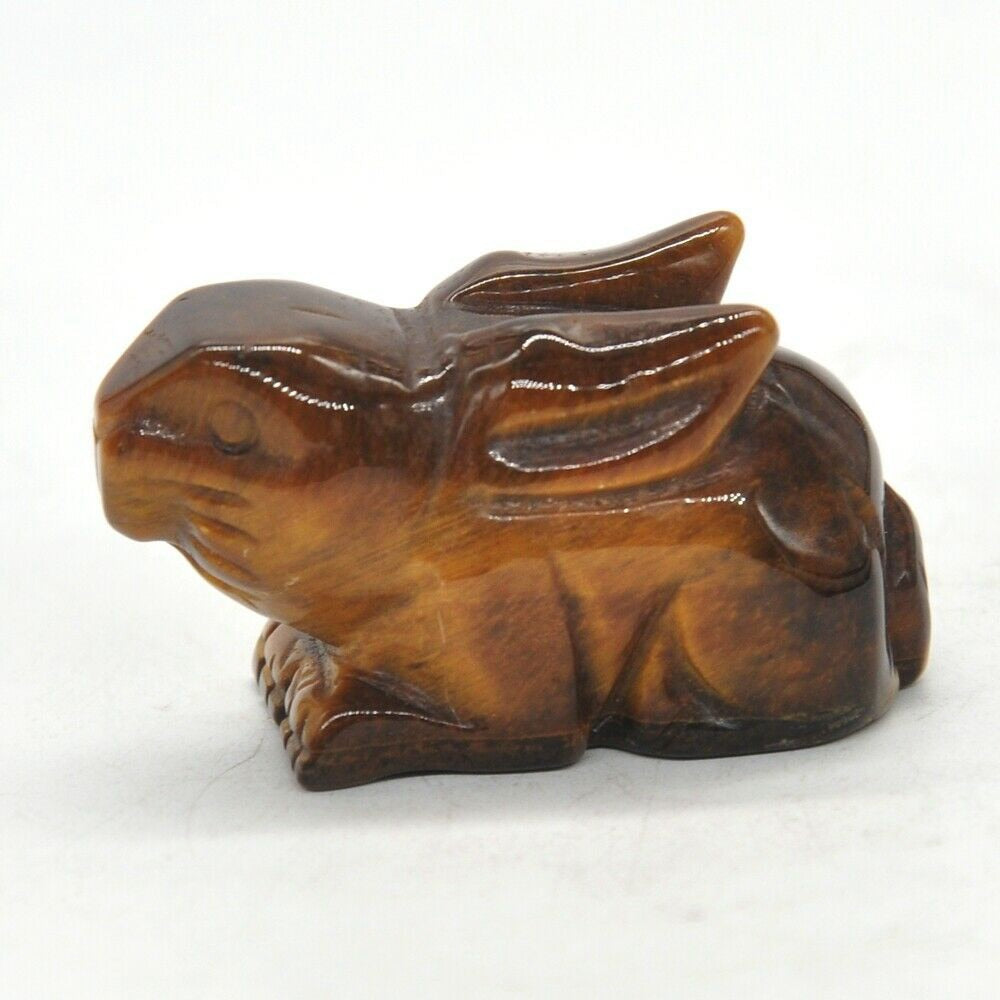 Hand Carved Crouching Rabbit