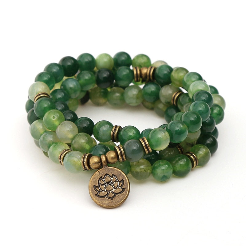 Mala Beads 108 Green Onyx