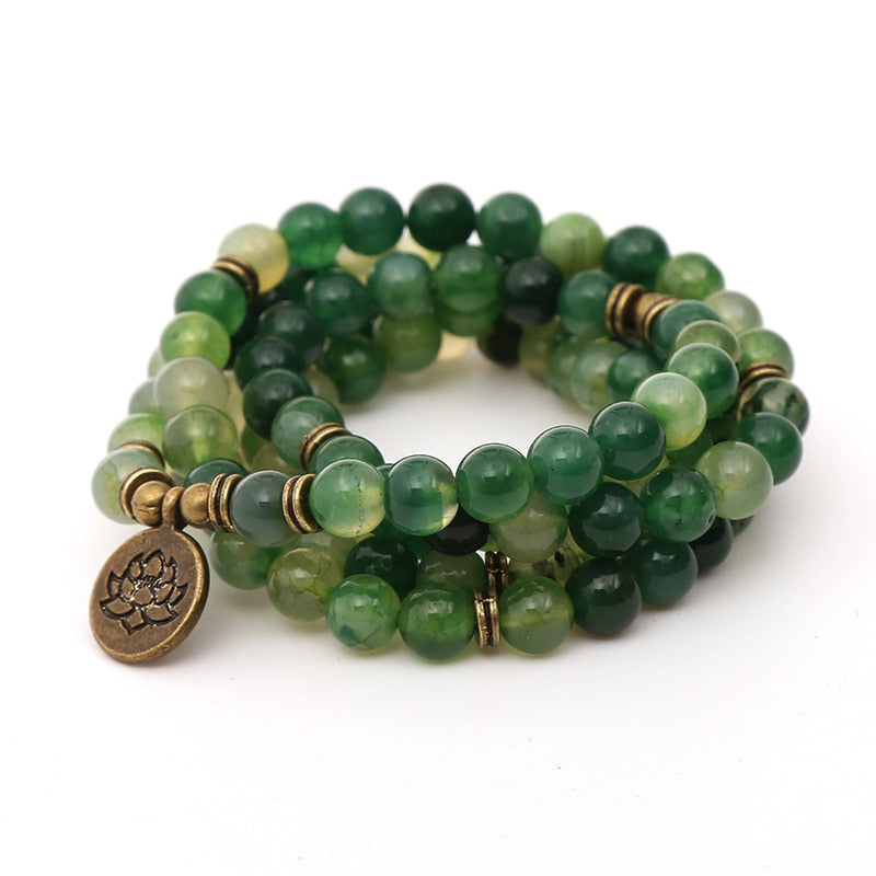 Mala Beads 108 Green Onyx