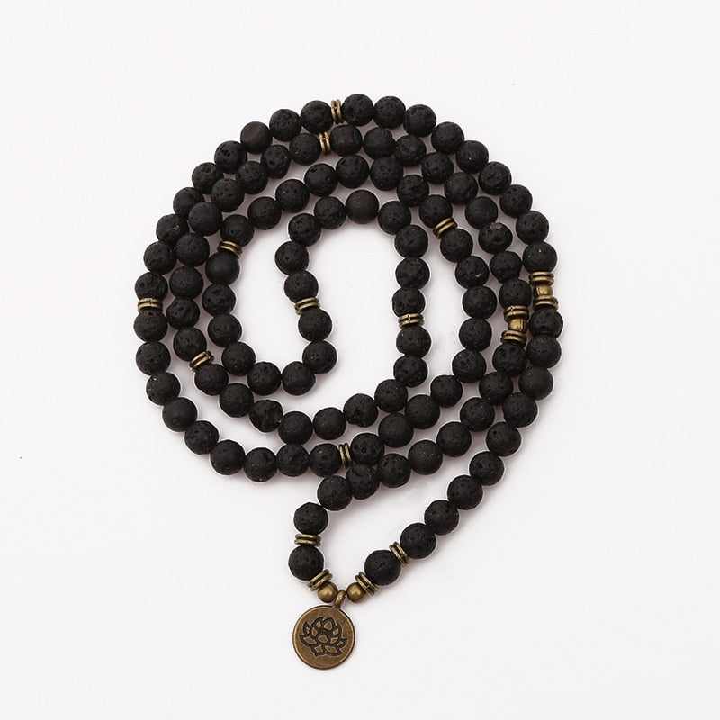 Mala Beads 108 Lava Rock