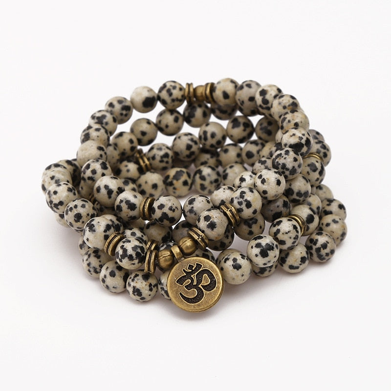 Mala Beads 108 Dalmatian Jasper