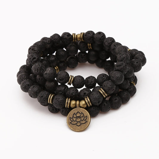 Mala Beads 108 Lava Rock