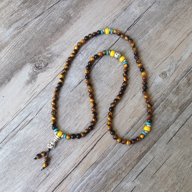 Mala Beads 108 Tibetan Tigers Eye