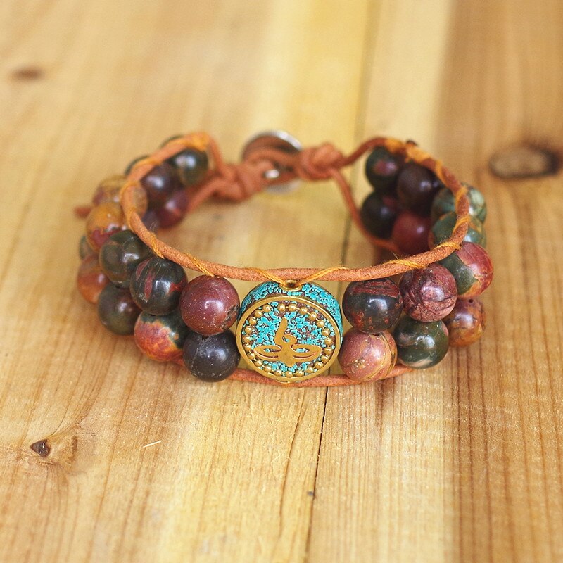 Boho 10mm Jasper Bracelet