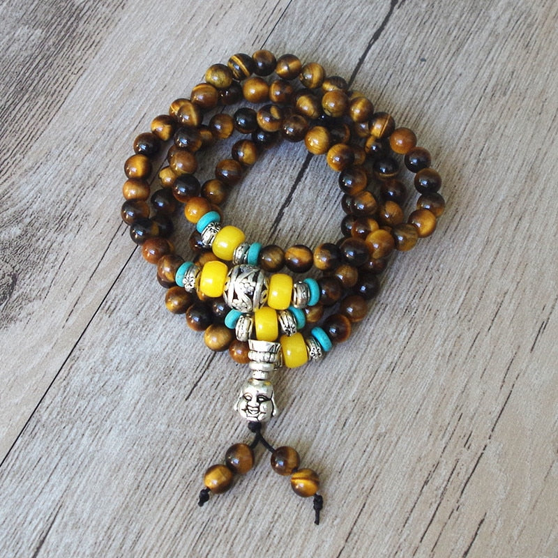 Mala Beads 108 Tibetan Tigers Eye