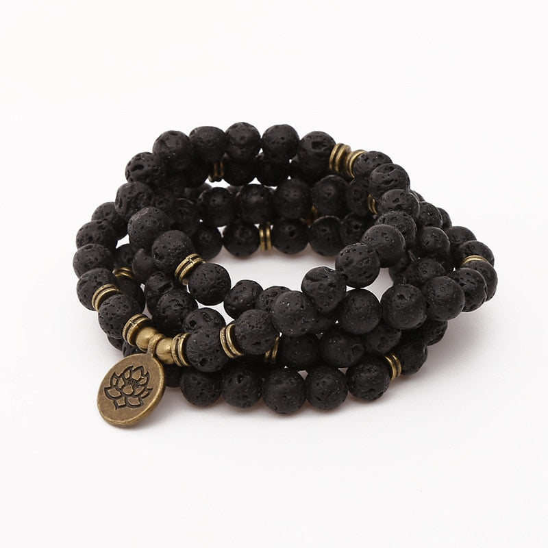 Mala Beads 108 Lava Rock