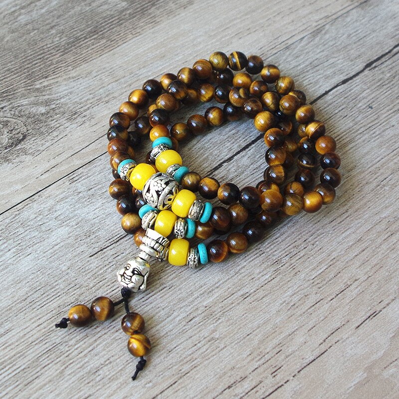 Mala Beads 108 Tibetan Tigers Eye