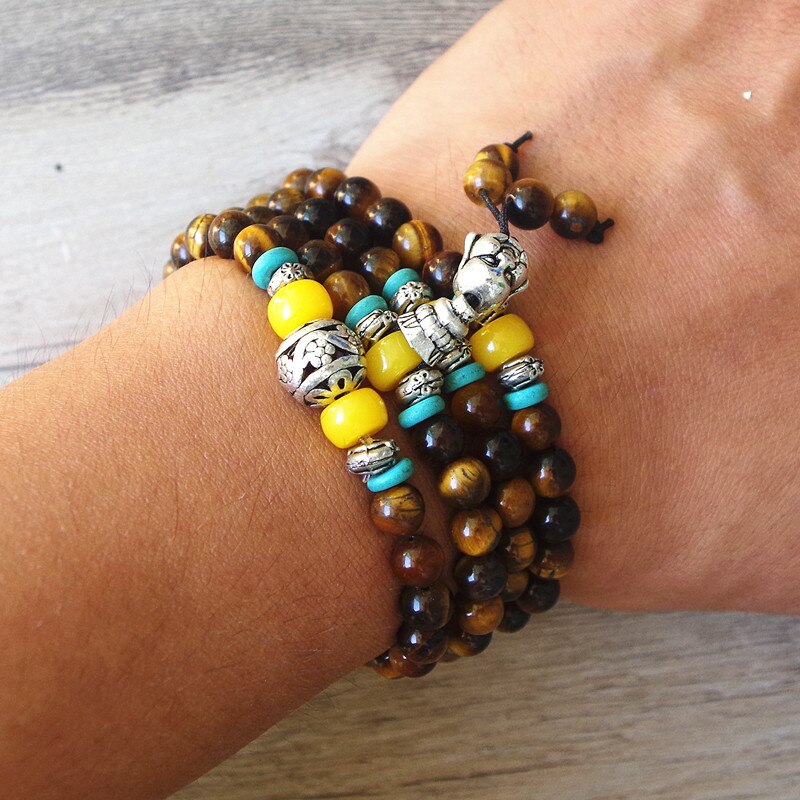 Mala Beads 108 Tibetan Tigers Eye