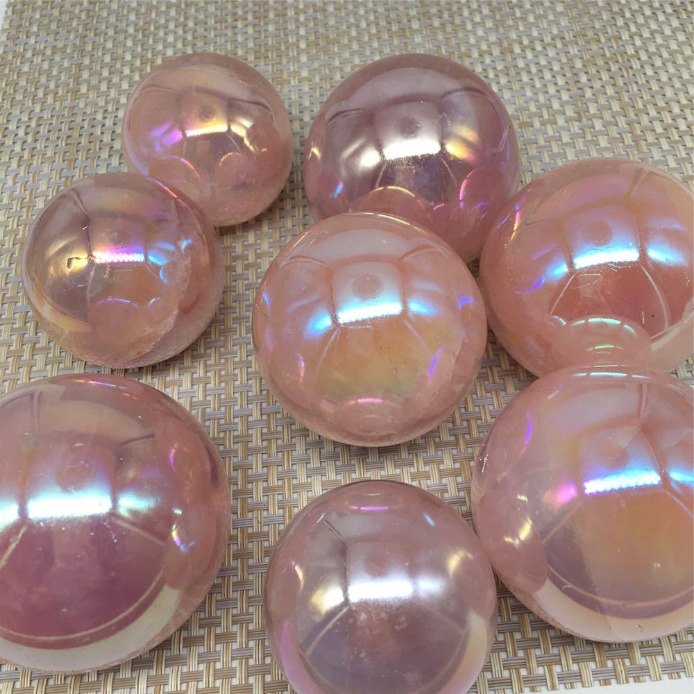 Aura Rose Quartz Spheres