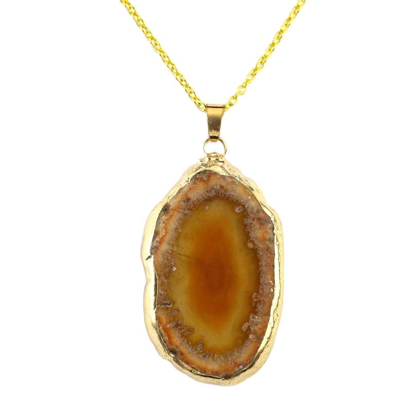 Random Colored Agate Slab Pendent