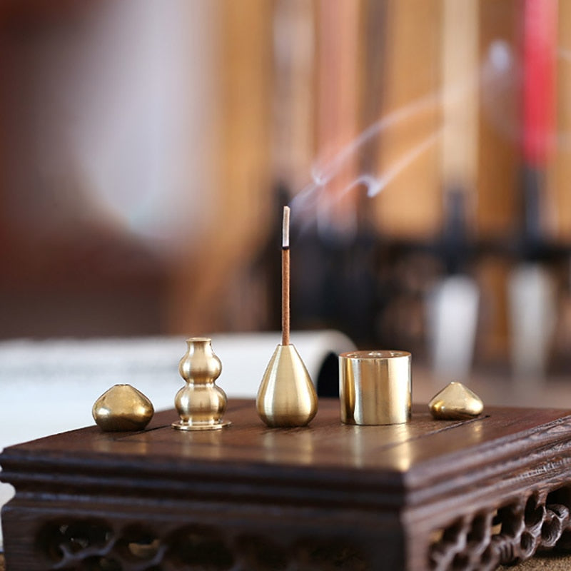 Brass Drop Incense Holders (3)